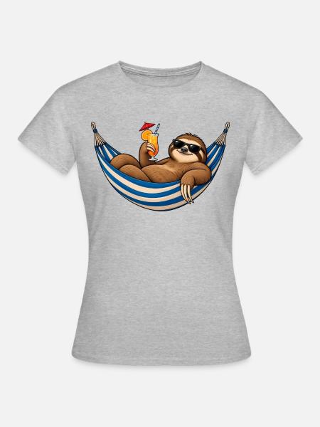 Hängematten-Feiertagsfaultier - Frauen T-Shirt - Grau meliert