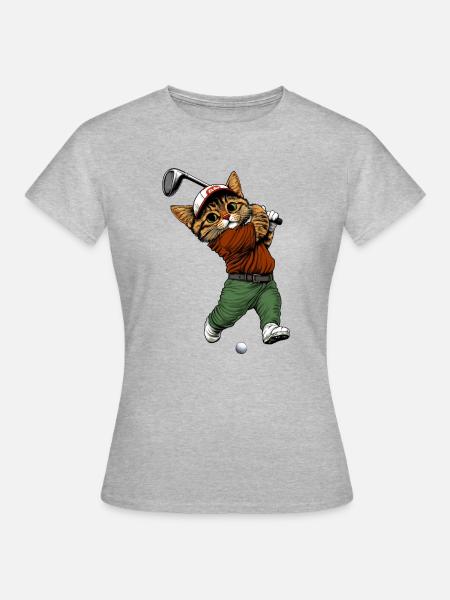 Golf Katzen - Frauen T-Shirt - Grau meliert