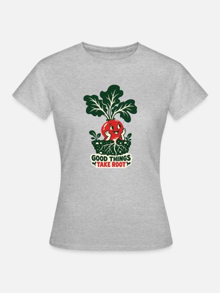 Gute Dinge Wachsen Wurzeln - Frauen T-Shirt - Grau meliert