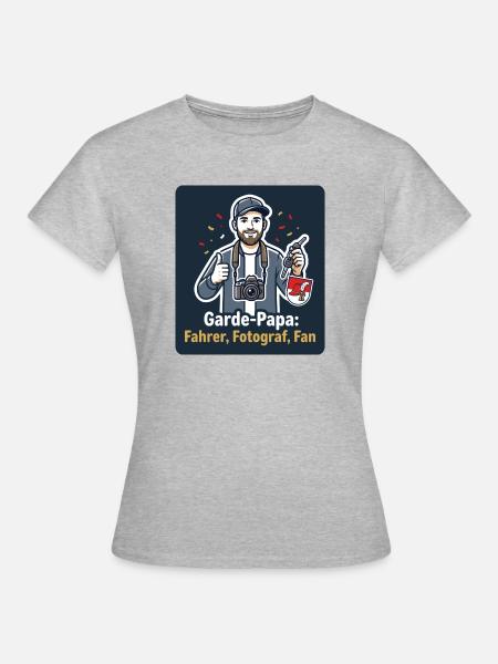 Garde-Papa – Fahrer, Fotograf, Fan - Frauen T-Shirt - Grau meliert