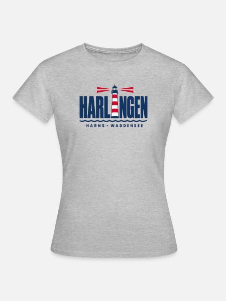 Harlingen Harns Friesland Leuchtturm Waddensee - Frauen T-Shirt - Grau meliert