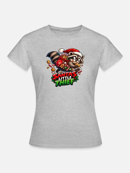 Santas kleiner Dieb - Frauen T-Shirt - Grau meliert