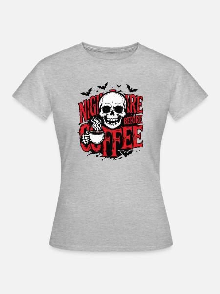 Albtraum vor dem Kaffee - Frauen T-Shirt - Grau meliert