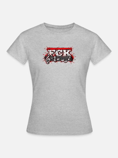 FCK Bassline Noten Splash - Frauen T-Shirt - Grau meliert