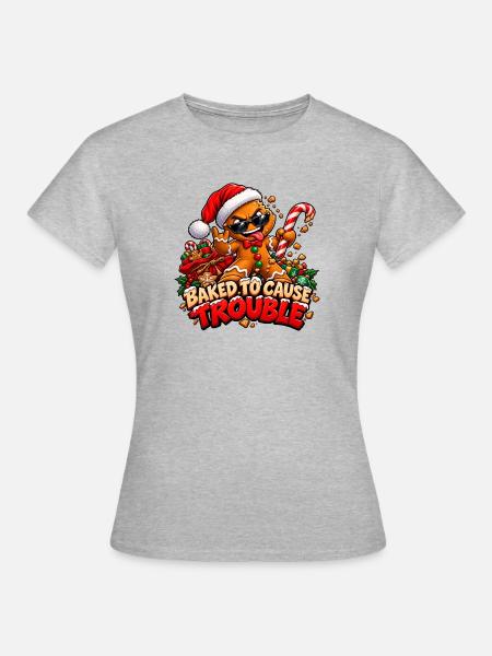 Lebkuchen-Bully – Weihnachts-Unruhestifter - Frauen T-Shirt - Grau meliert