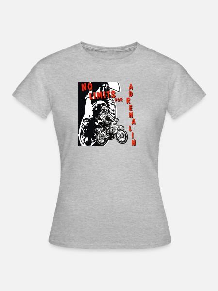 adrenalin no limits mx - Frauen T-Shirt - Grau meliert