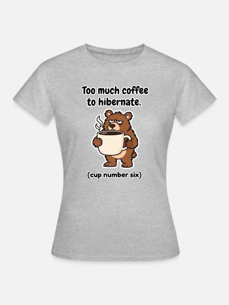 Finnischer Kaffeebär Winterschlaf - Frauen T-Shirt - Grau meliert