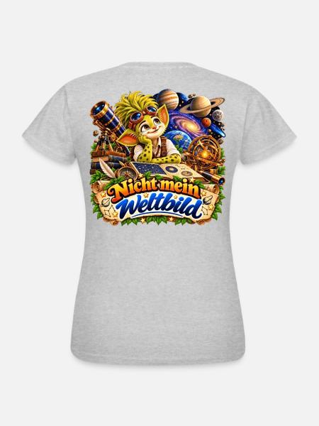 Wenuma Nicht mein Weltbild - Frauen T-Shirt - Grau meliert