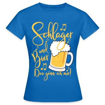 Schlager und Bier Das gönn ich mir  - Frauen T-Shirt - Royalblau - Vorne - AI Model Female 172 dark (172cm)