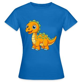 Dinosaure Mignon Mascotte Personnage De Dessin Animé Kawaii - T-shirt Femme - bleu royal - Devant - AI Model Female 172 dark (172cm)