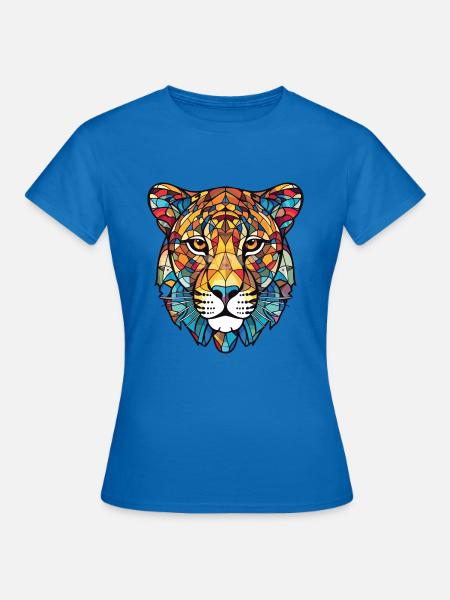 Leopard Bunte Aquarell-Tierillustration - Frauen T-Shirt - Royalblau