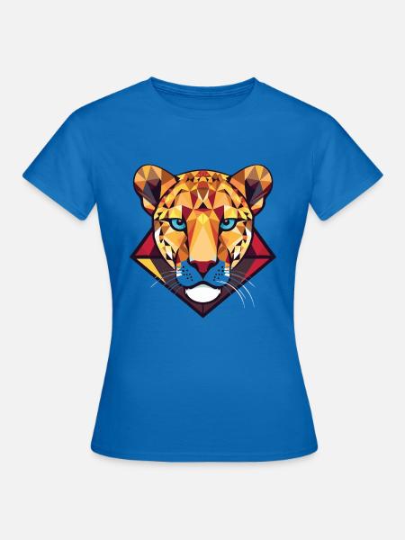 Gepard bunte Aquarell-Tier-Illustration - Frauen T-Shirt - Royalblau