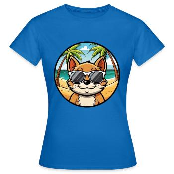 Bambino Cat Breed Cartoon Lunettes de soleil Beach - T-shirt Femme - bleu royal - Devant - AI Model Female 172 dark (172cm)