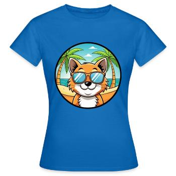 Bambino Cat Breed Cartoon Lunettes de soleil Beach - T-shirt Femme - bleu royal - Devant - AI Model Female 172 dark (172cm)