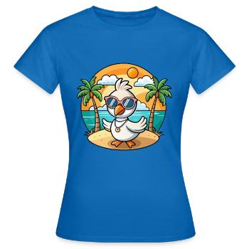 Lunettes de soleil de plage d’été de dessin animé drôle de cygne - T-shirt Femme - bleu royal - Devant - AI Model Female 172 dark (172cm)