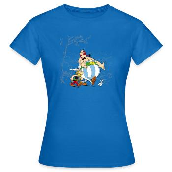 Astérix & Obélix Avec Idéfix Dans La Nature - T-shirt Femme - bleu royal - Devant - AI Model Female 172 dark (172cm)