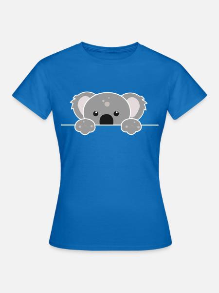 Lustiger Koala lugte heraus - Frauen T-Shirt - Royalblau