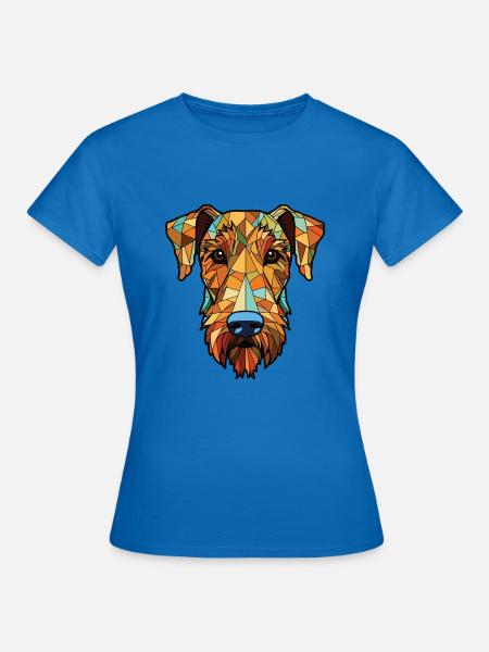 Irish Terrier Hunderasse Aquarell Illustration - Frauen T-Shirt - Royalblau