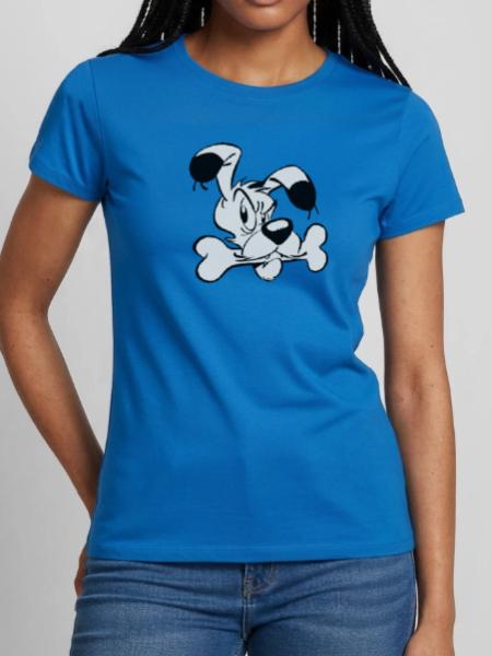 Asterix & Obelix - Idefix mit Knochen - Frauen T-Shirt - Royalblau - Vorne - AI Model Female 172 dark (172cm)