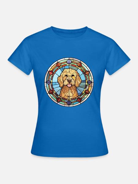 Goldendoodle Hunderasse Buntes Glas - Frauen T-Shirt - Royalblau