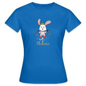 Apres Ski Haserl Hüttengaudi Outfit Skihase Ski - Frauen T-Shirt - Royalblau - Vorne - AI Model Female 172 dark (172cm)