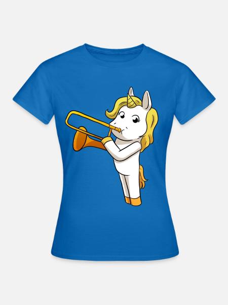 Einhorn Posaune - Frauen T-Shirt - Royalblau