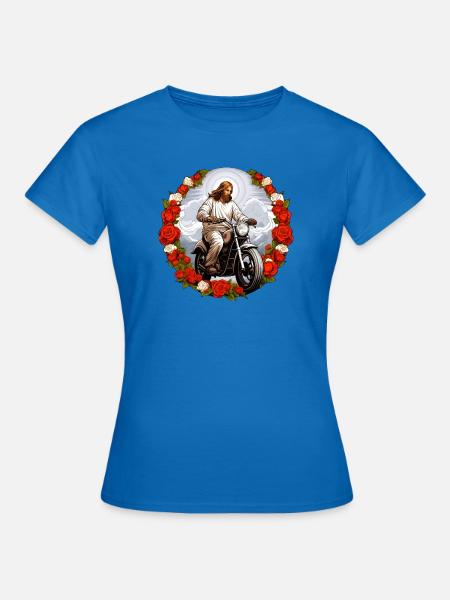 Motorrad Jesus - Frauen T-Shirt - Royalblau