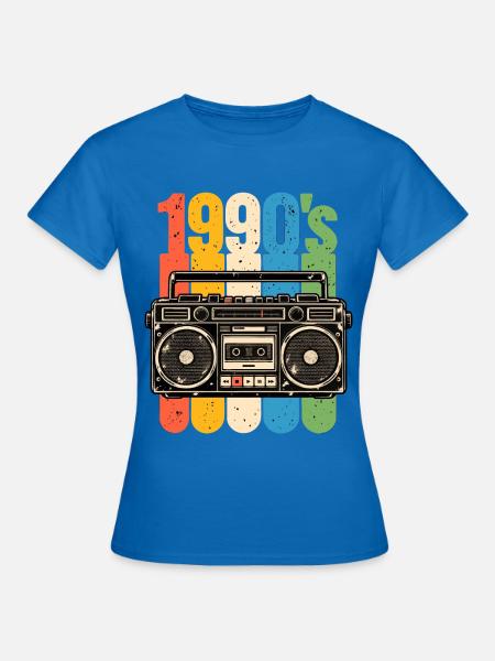 1990er Stereo und Kassetten Nostalgie - Frauen T-Shirt - Royalblau