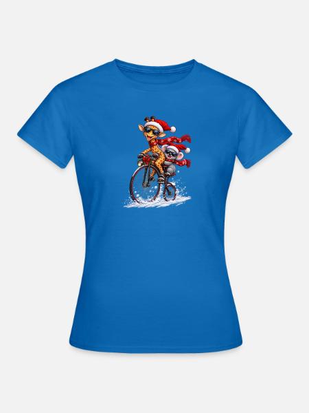 Festliche Penny Farthing Schneefahrt - Frauen T-Shirt - Royalblau