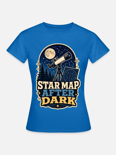 STAR MAP AFTER DARK - Frauen T-Shirt - Royalblau