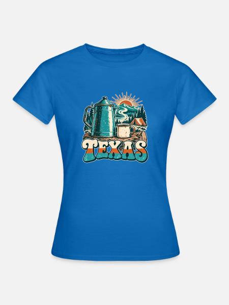Texas Kaffee Sonnenaufgang Retro - Frauen T-Shirt - Royalblau