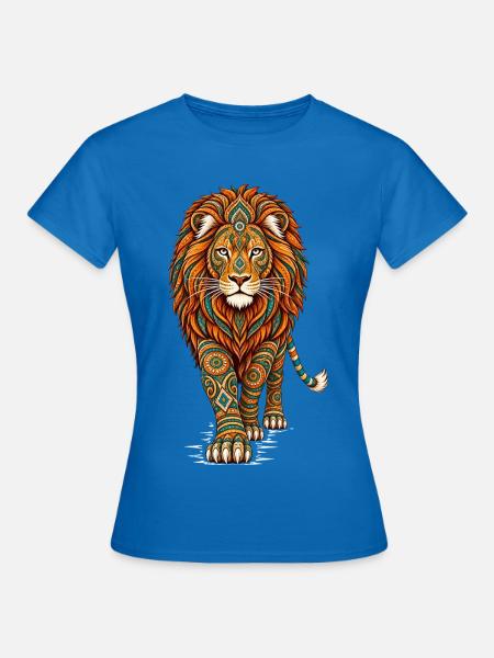 Mandala Löwe Zen Spirituell Boho - Frauen T-Shirt - Royalblau