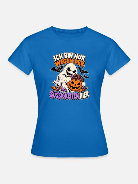 Gespenst mit Süßigkeiten - Frauen T-Shirt - Royalblau