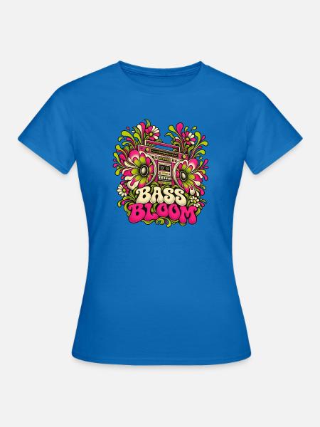 Bass Bloom Neon-Blüten Boombox - Frauen T-Shirt - Royalblau