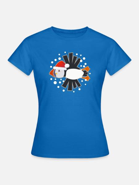 Weihnachts-Puffin - Frauen T-Shirt - Royalblau