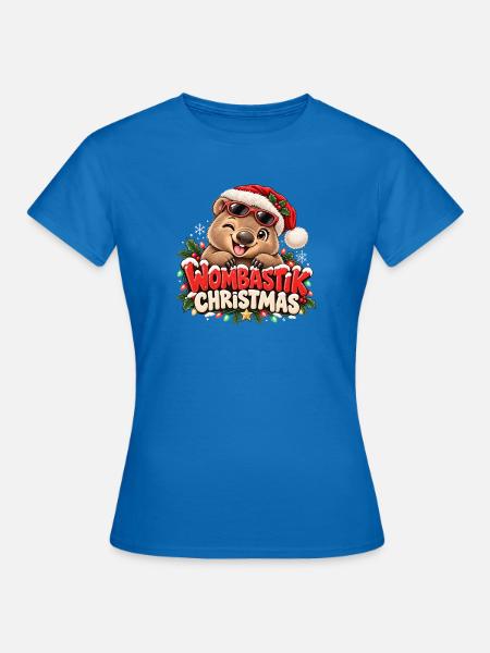 Wombastik Christmas Wombat mit Sonnenbrille - Frauen T-Shirt - Royalblau