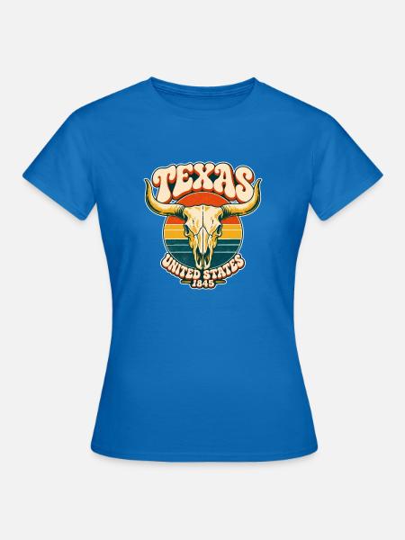 Texas Retro Sonnenuntergang - Frauen T-Shirt - Royalblau