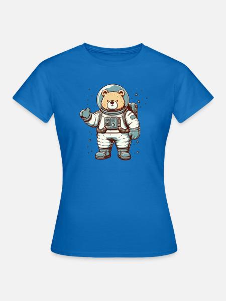 Bär im Raumanzug – mit Sternen - Frauen T-Shirt - Royalblau