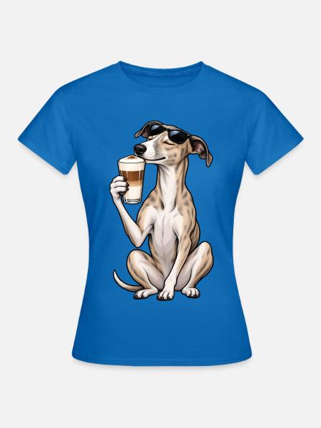 Whippet mit Latte Macchiato - Frauen T-Shirt - Royalblau