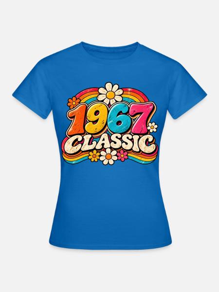1967 Klassische Regenbogenblumen - Frauen T-Shirt - Royalblau
