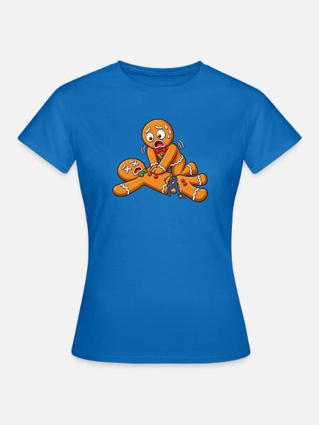 Lebkuchen Chaos: Zerrissenes Kekspaar - Frauen T-Shirt - Royalblau