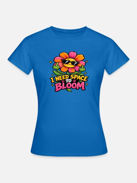 Wütende Blume – Ich brauche Abstand - Frauen T-Shirt - Royalblau