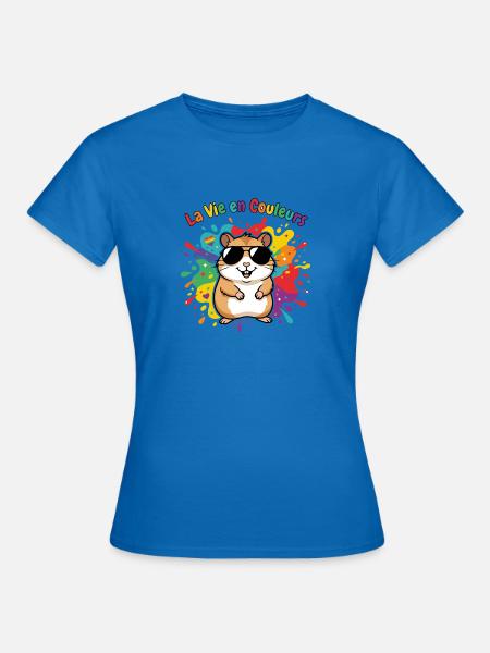 Leben in Regenbogenhamsterfarben - Frauen T-Shirt - Royalblau