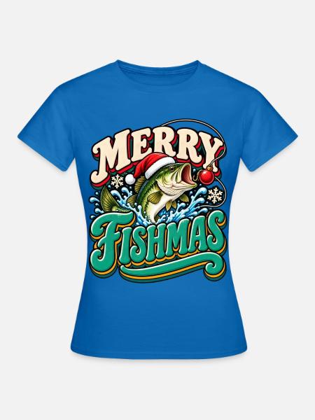 Merry Fishmas: Festlicher Weihnachtsfisch - Frauen T-Shirt - Royalblau