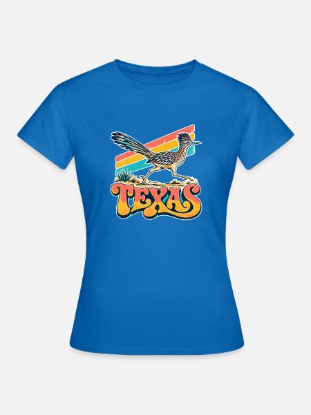 Texas Roadrunner Retro Neon - Frauen T-Shirt - Royalblau