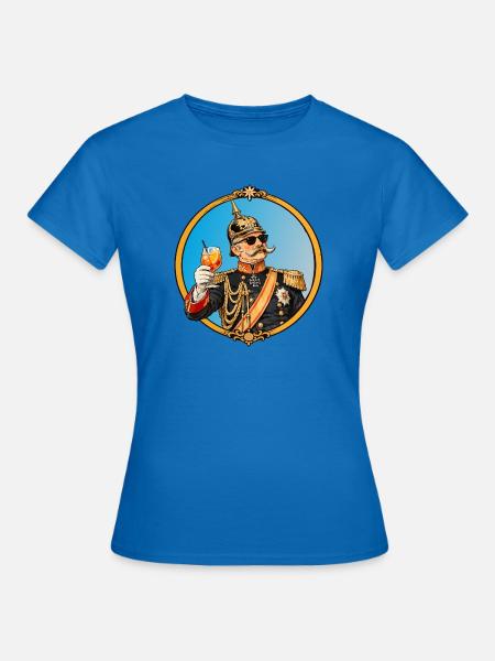 Kaiser Wilhelm mit Sonnenbrille und Cocktail - Frauen T-Shirt - Royalblau