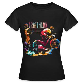 Ausdauernder Triathlet Wechselzone - Frauen T-Shirt - Schwarz - Vorne - AI Model Female 172 dark (172cm)