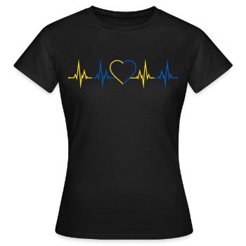 Herzschlag Ukraine - Frauen T-Shirt - Schwarz - Vorne - AI Model Female 172 dark (172cm)