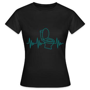Klo Herzschlag WC Toilette - Frauen T-Shirt - Schwarz - Vorne - AI Model Female 172 dark (172cm)