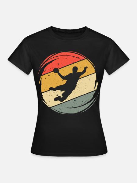 Handballspieler Handball Spieler Handballer Retro - Frauen T-Shirt - Schwarz